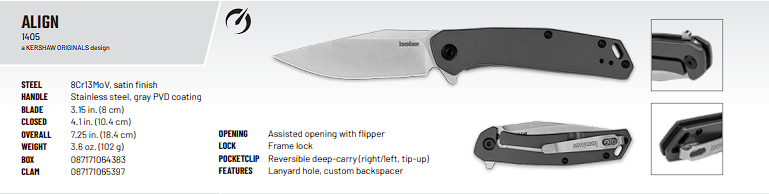 Knife - Kershaw 'Align' - Folding EDC