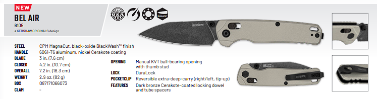 Knife - Kershaw Bel Air - Folding EDC