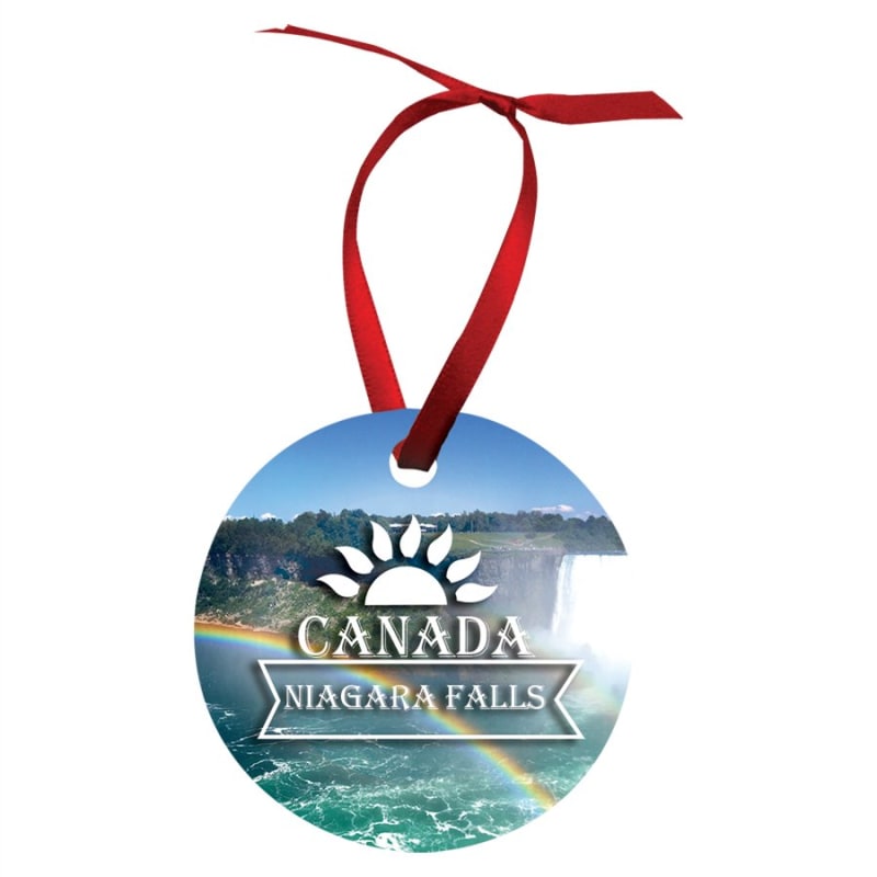 Custom Photo Ornament – 2.75" Round Aluminum (2-Sided) – sample photo