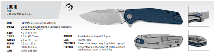 Knife - Kershaw 'Lucid' - Folding EDC