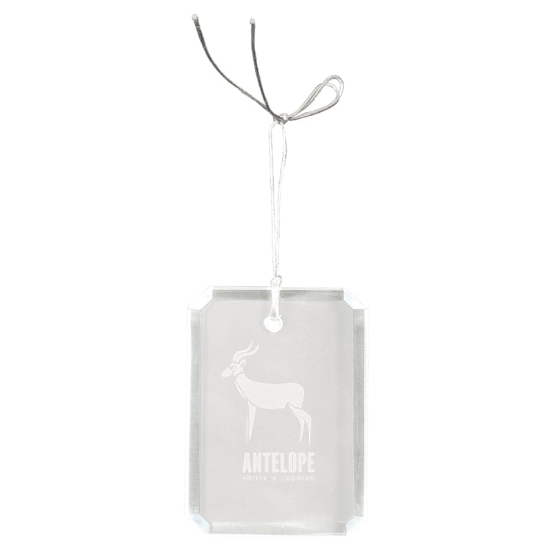 Personalized Crystal Ornament – 3" Rectangle – sample photo