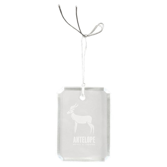 Personalized Crystal Ornament – 3" Rectangle – sample photo