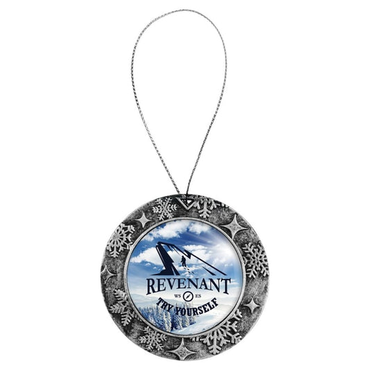 Custom Photo Ornament – 3" Antique Silver Frame – sample photo