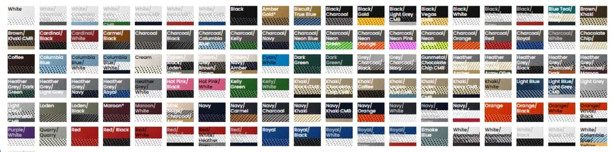Richardson 112 hat color chart